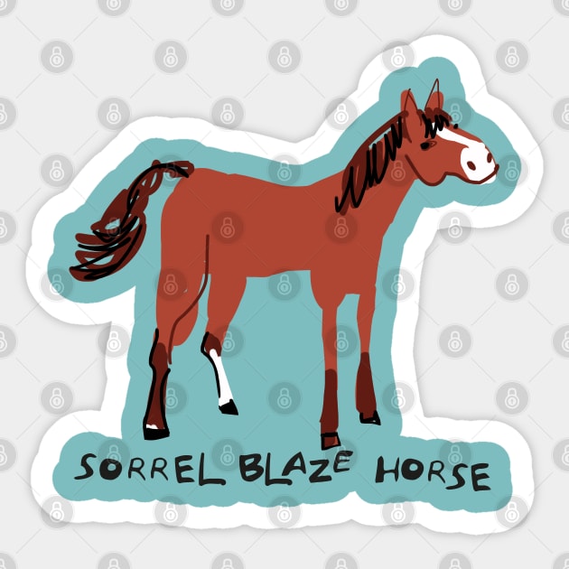 Sorrel white blaze horse Sticker by belettelepink